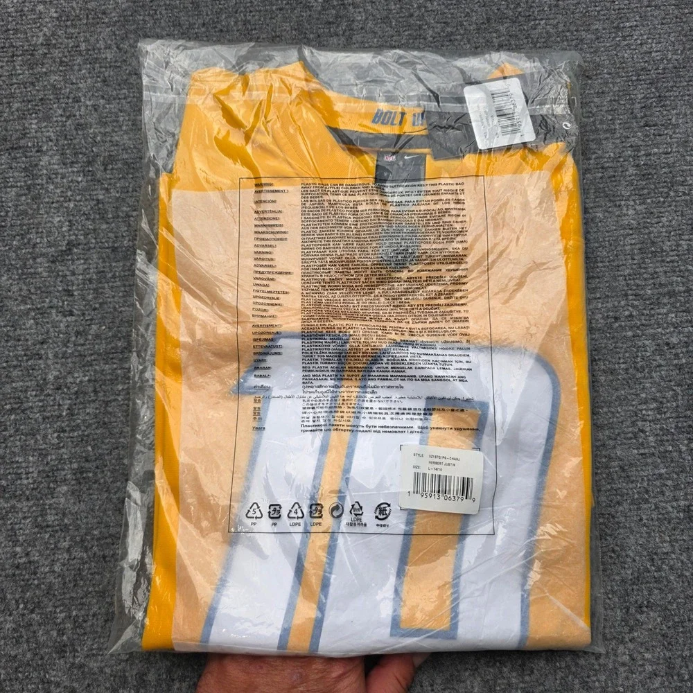 NWT Nike Justin Herbert Los Angeles Chargers Gold Jersey Youth Large L 14/16